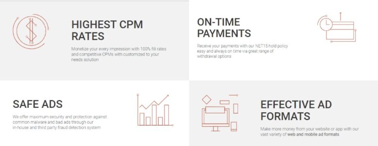 Adsterra's perks for publishers