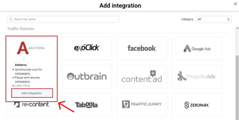 Add Adsterra Traffic Source To Voluum