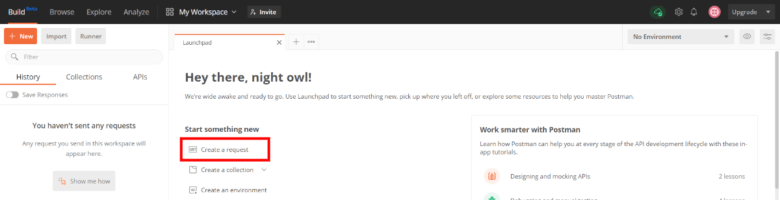 Create a request in Postman