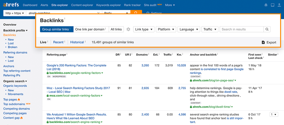 Tools for monitoring your website’s backlink profile