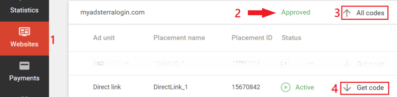 Take your Direct Link code
