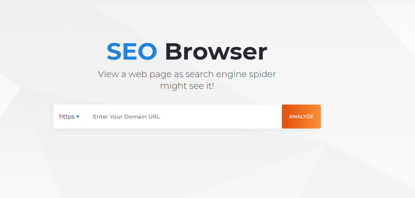 SEO browser main menu
