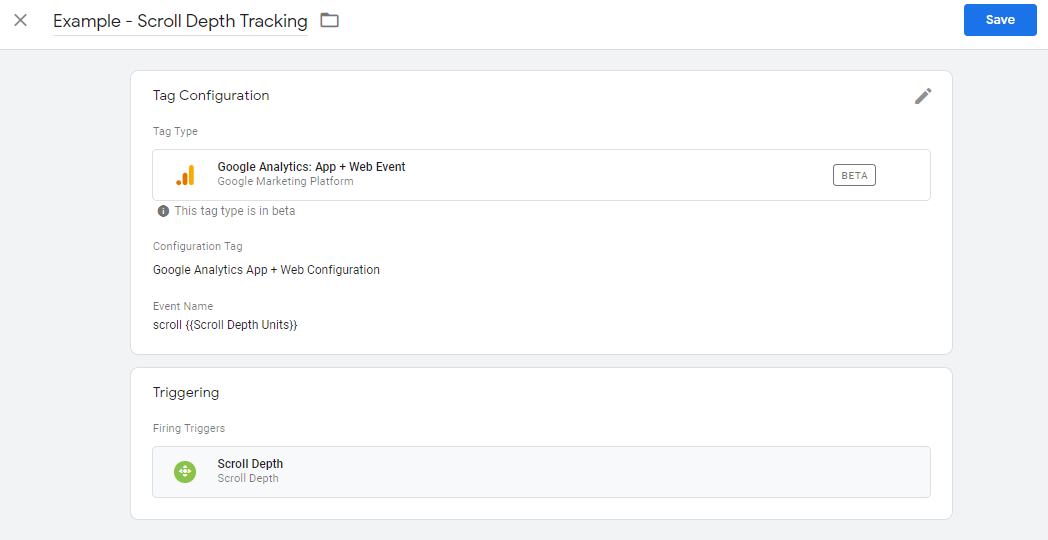 Google tag manager scroll depth tracking