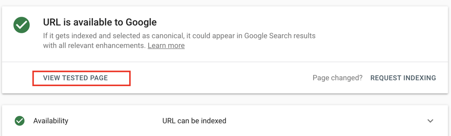 Google Search Console screenshot