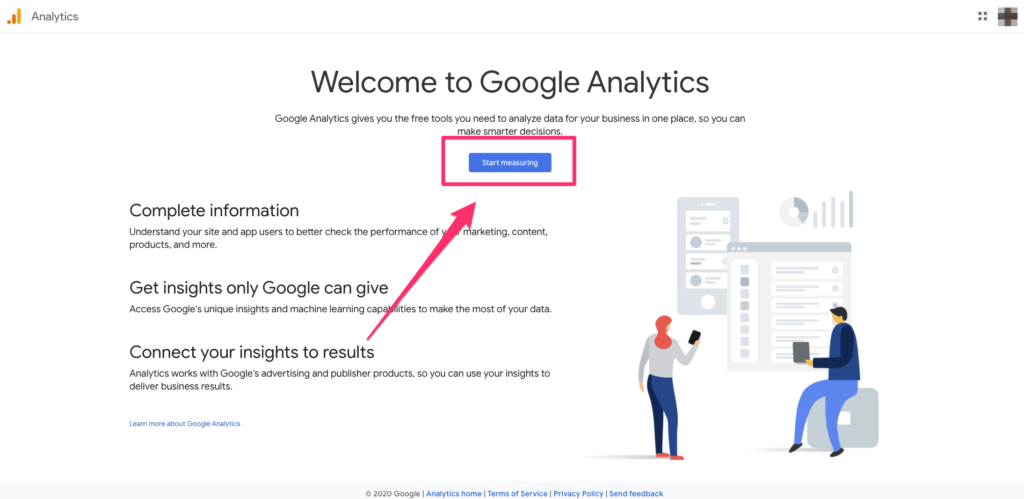 Google Analytics home page overview