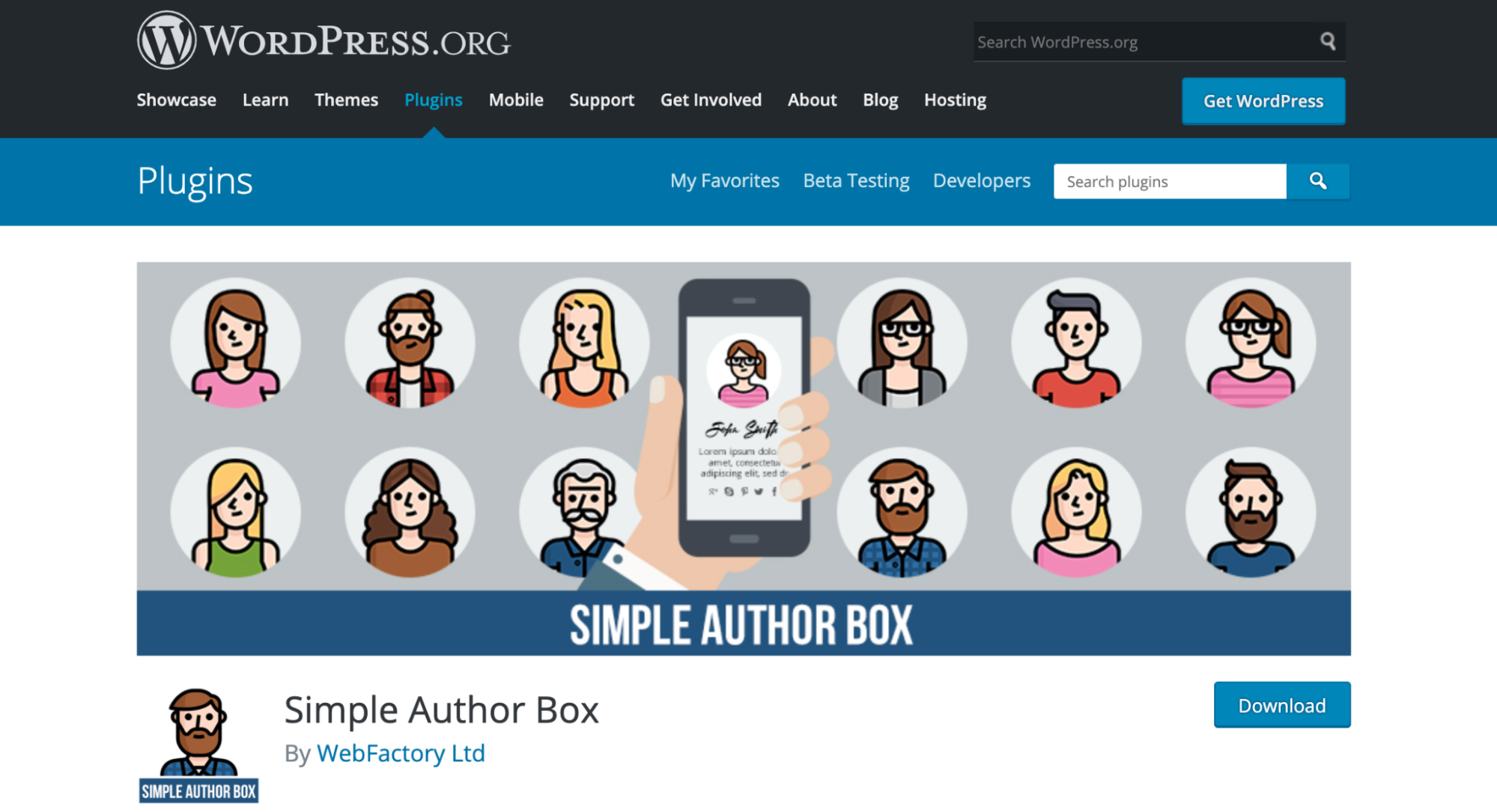 Simple Author Box home page