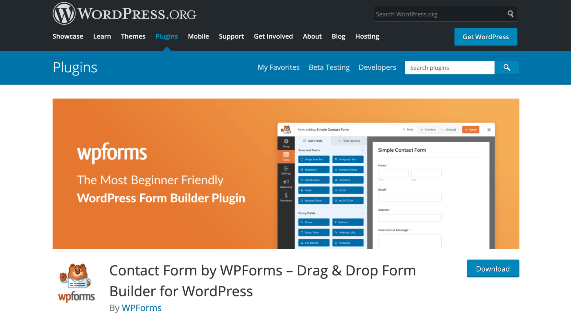 WPForms home page