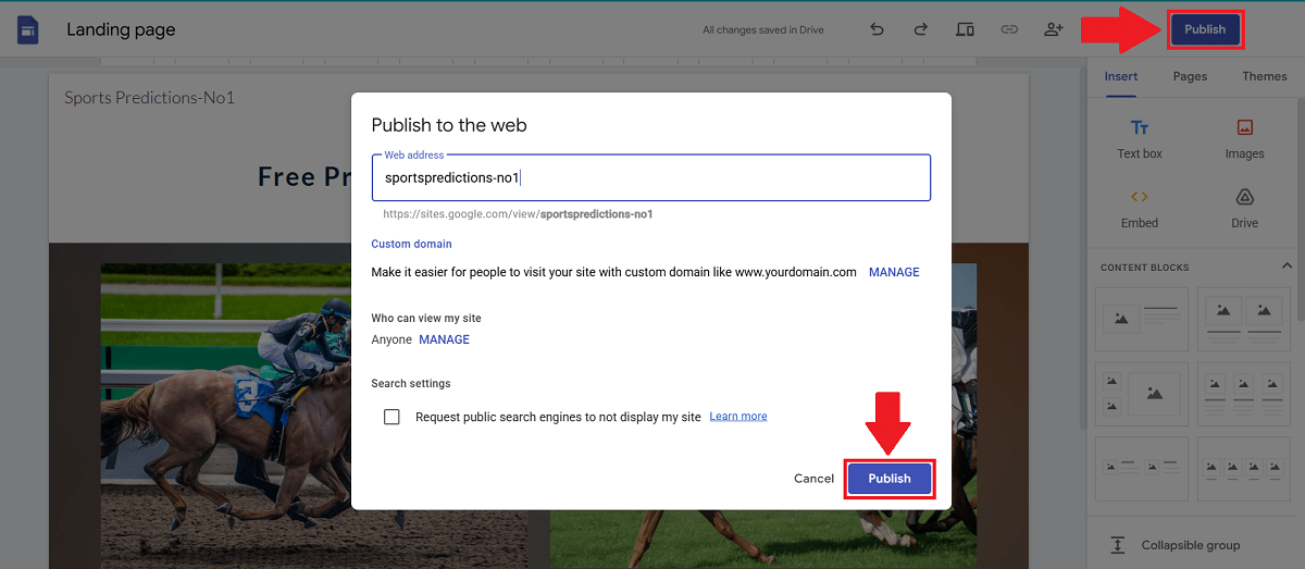 publish-google-sites