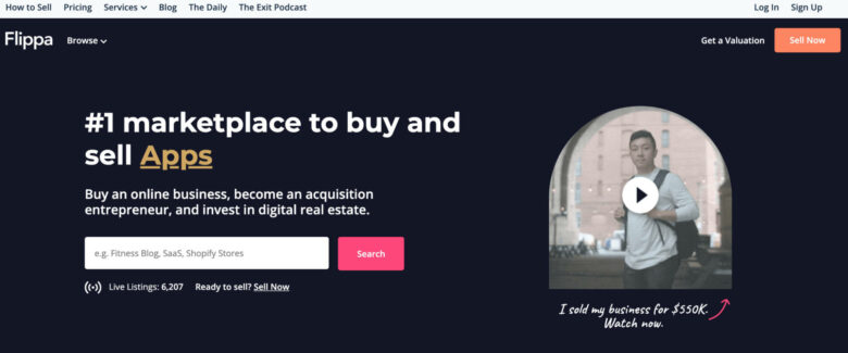 flippa-homepage-affiliate-marketing-software