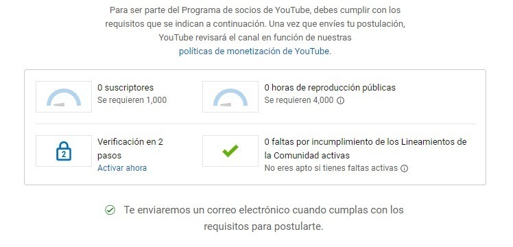 Hazte socio de YouTube y crea anuncios