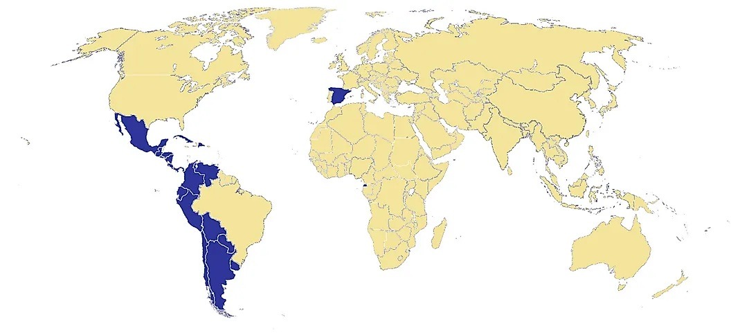 mapa-del-mundo-en-azul-paises-hispanohablantes