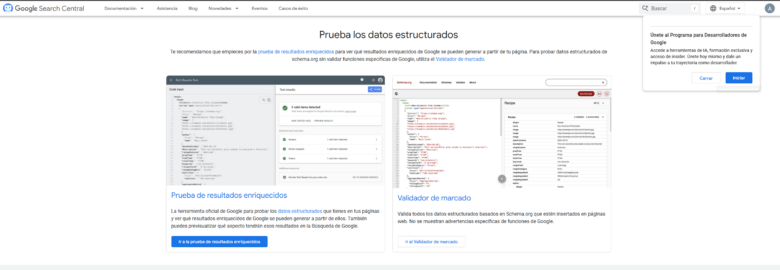 Pantalla-inicial-de-Google-Schema-Markup-Testing- Tool