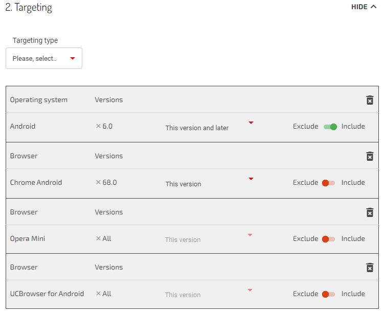 monitoring settings