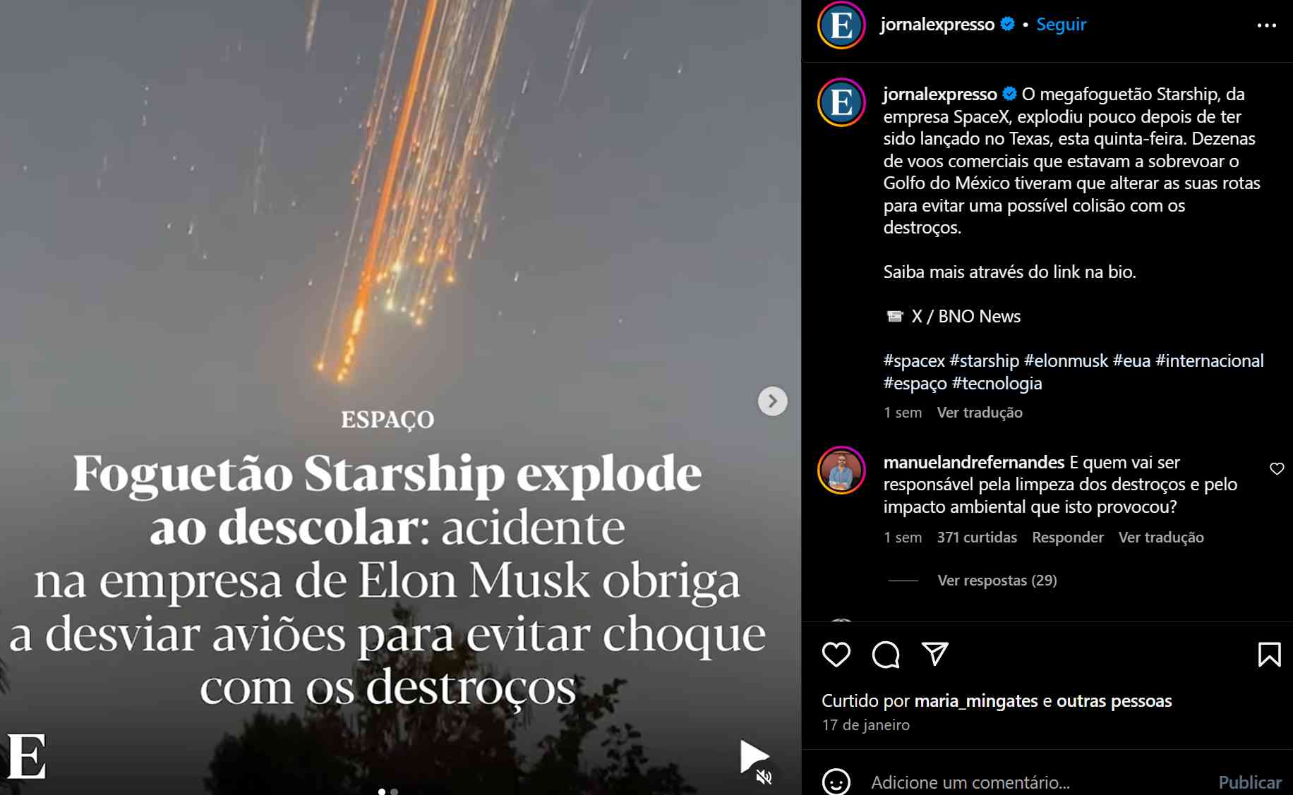 postagem-no-instagram-do-jornal-expresso