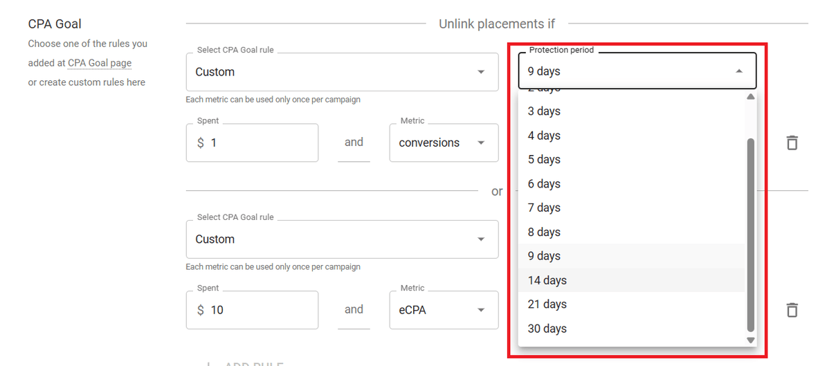 setting-the-protection-period-for-auto-unlinking