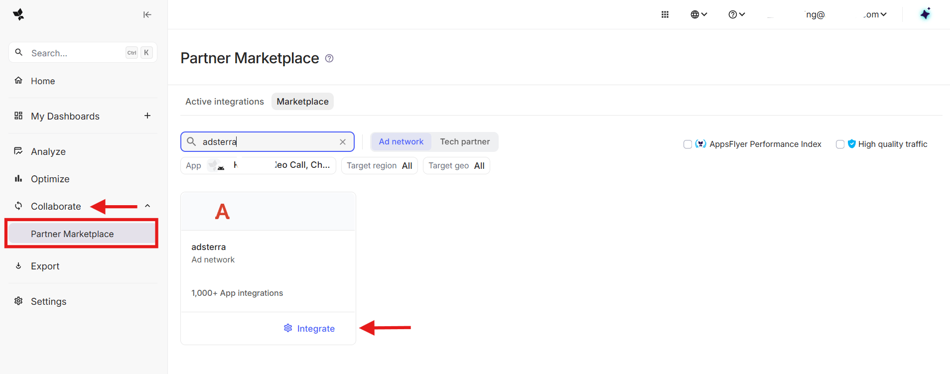 find-ad-network-in-appsflyer-marketplace