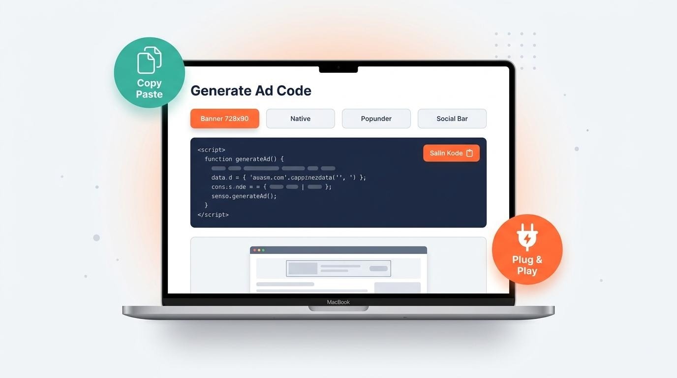 3 generate kode iklan pasang ke website dan tes cara bikin iklan di website