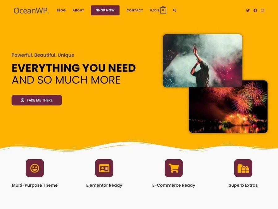 demostracion del tema de wordpress oceanwp