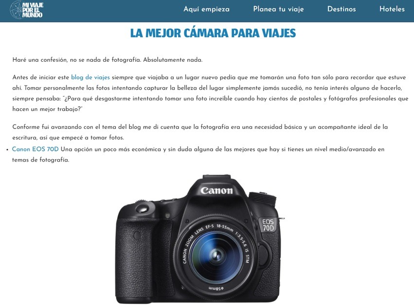 contenido con intencion de compra en el blog mi viaje por el mundo