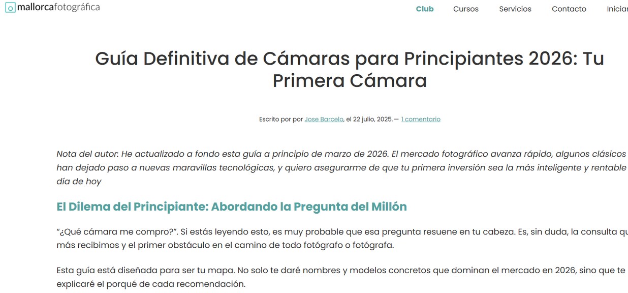 contenido informativo en el blog mallorca fotografica
