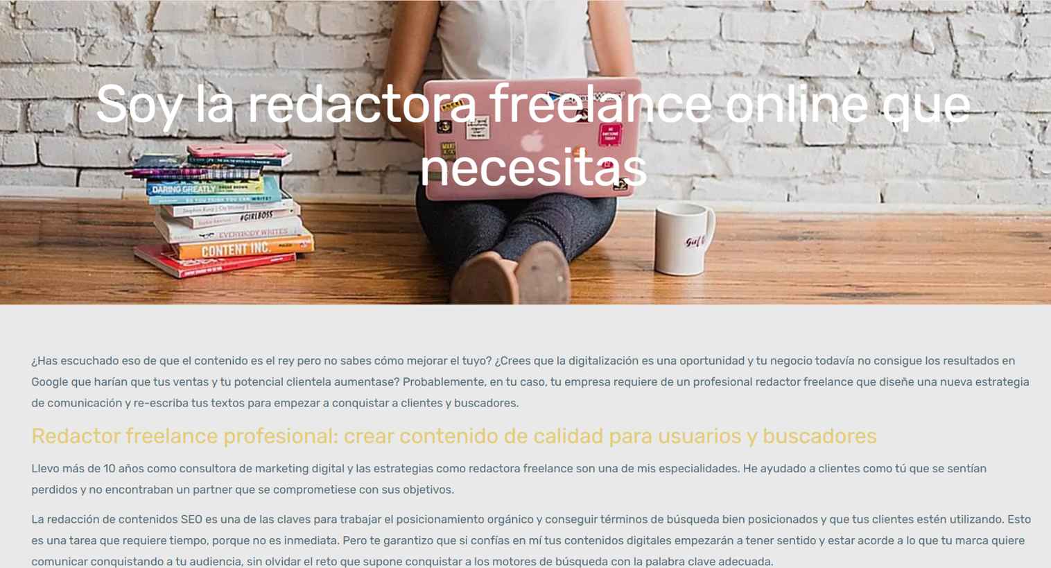 ejemplo de servicio freelance ofrecido en el blog de cristina torres