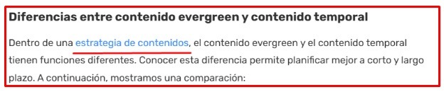 ejemplo de enlazado interno en el contenido