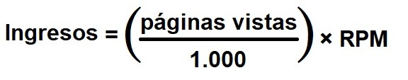 formula para calcular los ingresos por publicidad