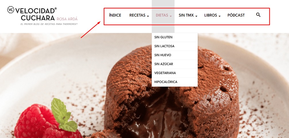 menu organizado en el blog de recetas velocidad cuchara