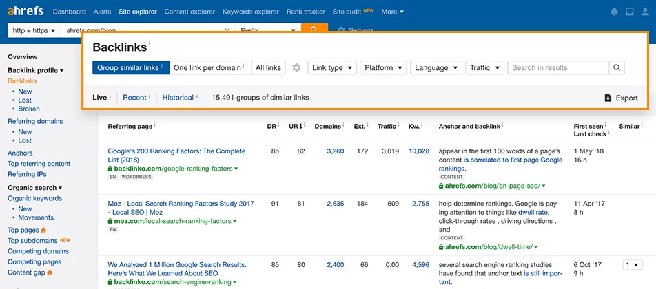 Tools for monitoring your website’s backlink profile