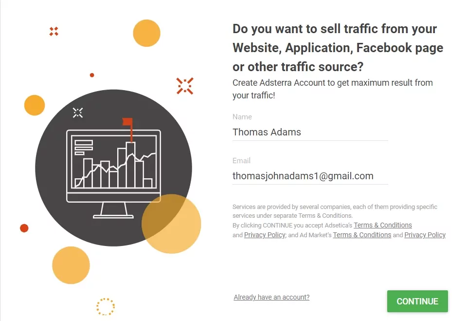 Sign up as a publisher