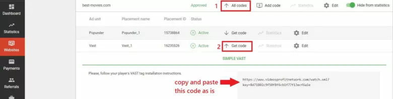 VAST code approved