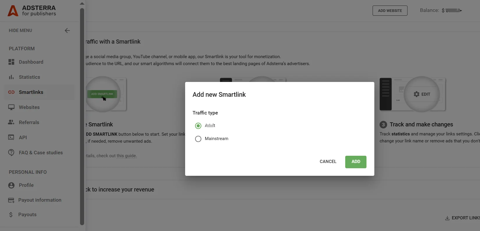 generate-new-smartlink-or-direct-link