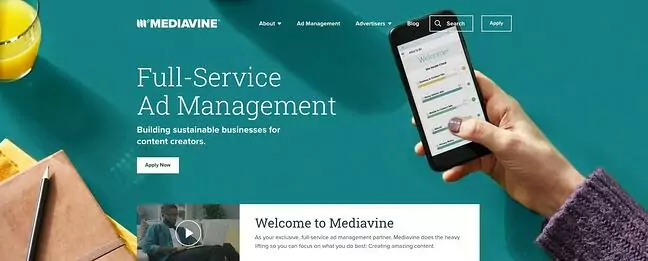 Mediavine home page overview
