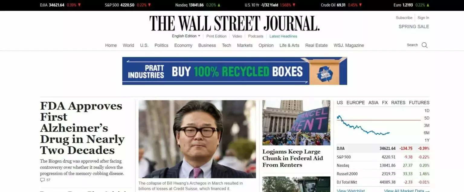 how-to-make-money-blogging-example-of-a-banner-the-wall-street-journal