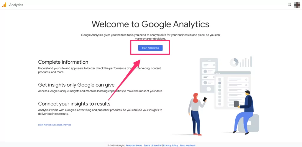 Google Analytics home page overview