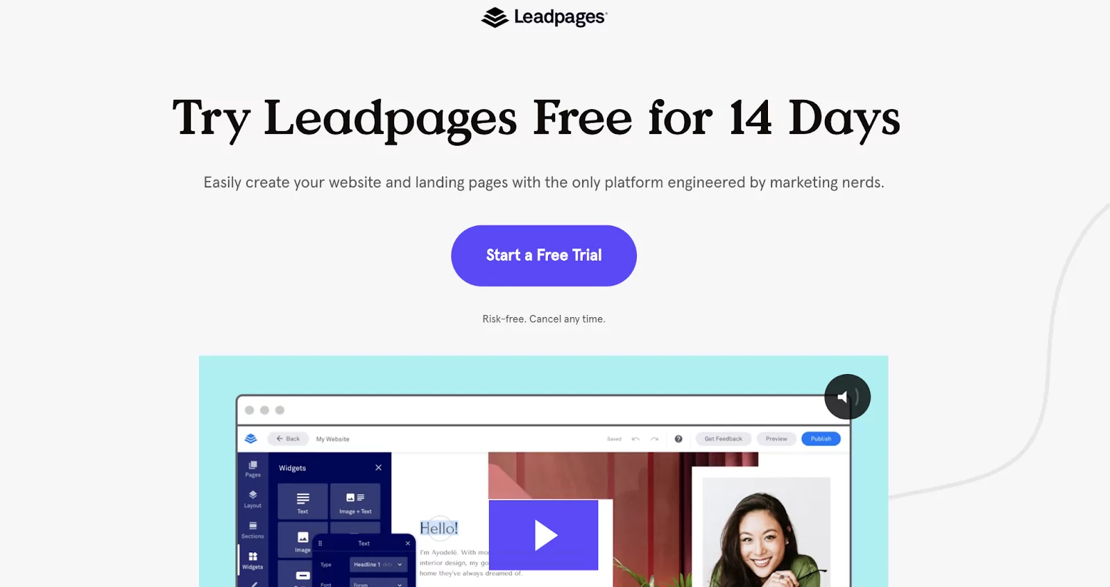 Leadpages home page