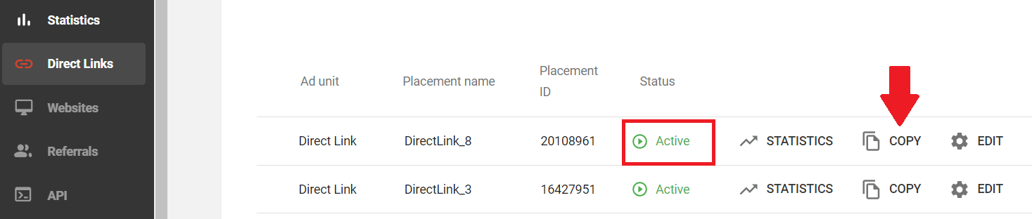 active-direct-link-code