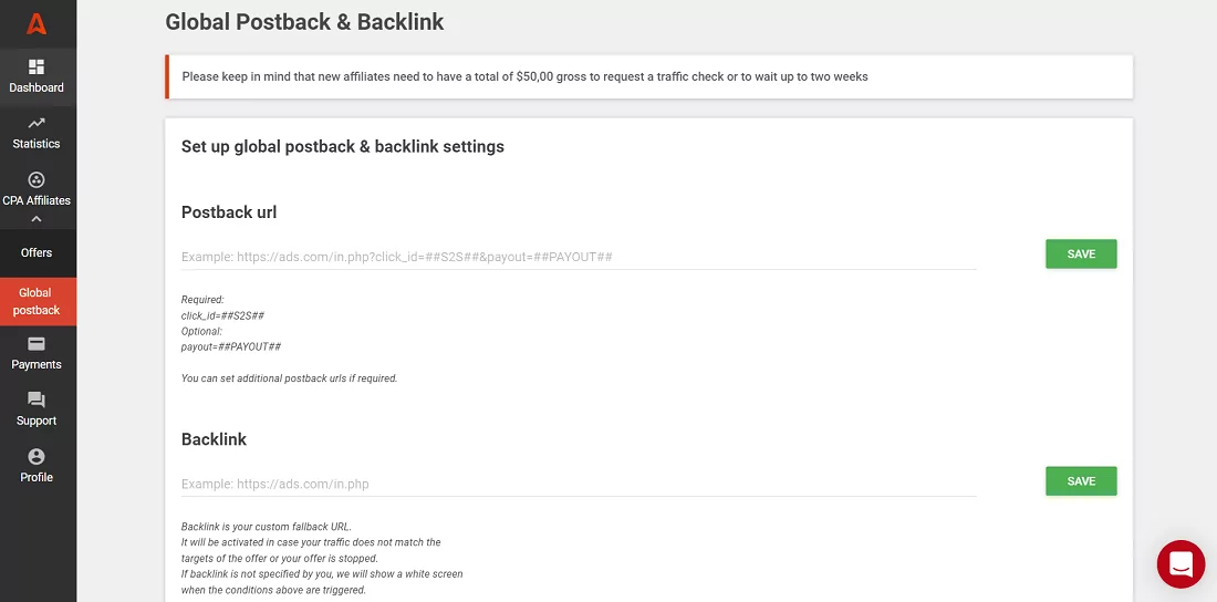 global-postback-backlink-setup