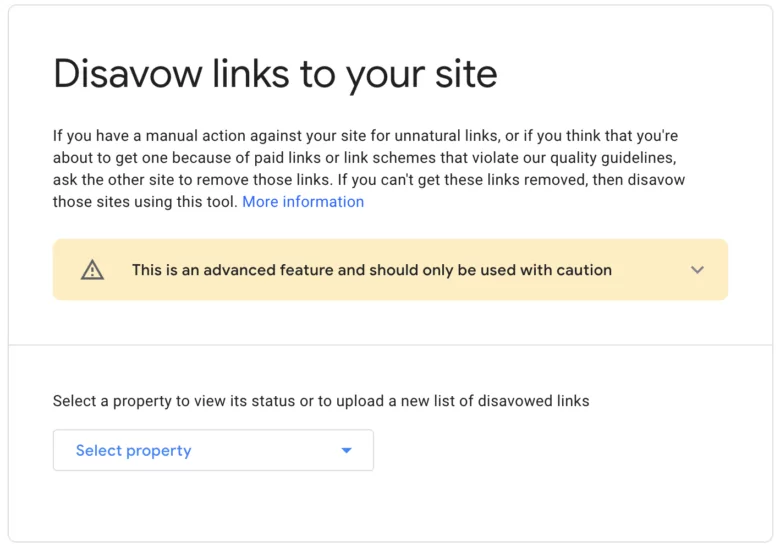 Disavow links Google search console