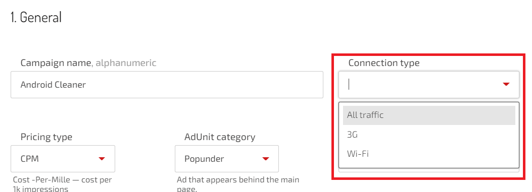 Choose the connection type your potential customers use