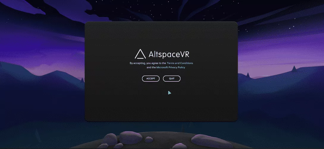 Acepta los Términos y Condiciones de AltspaceVR