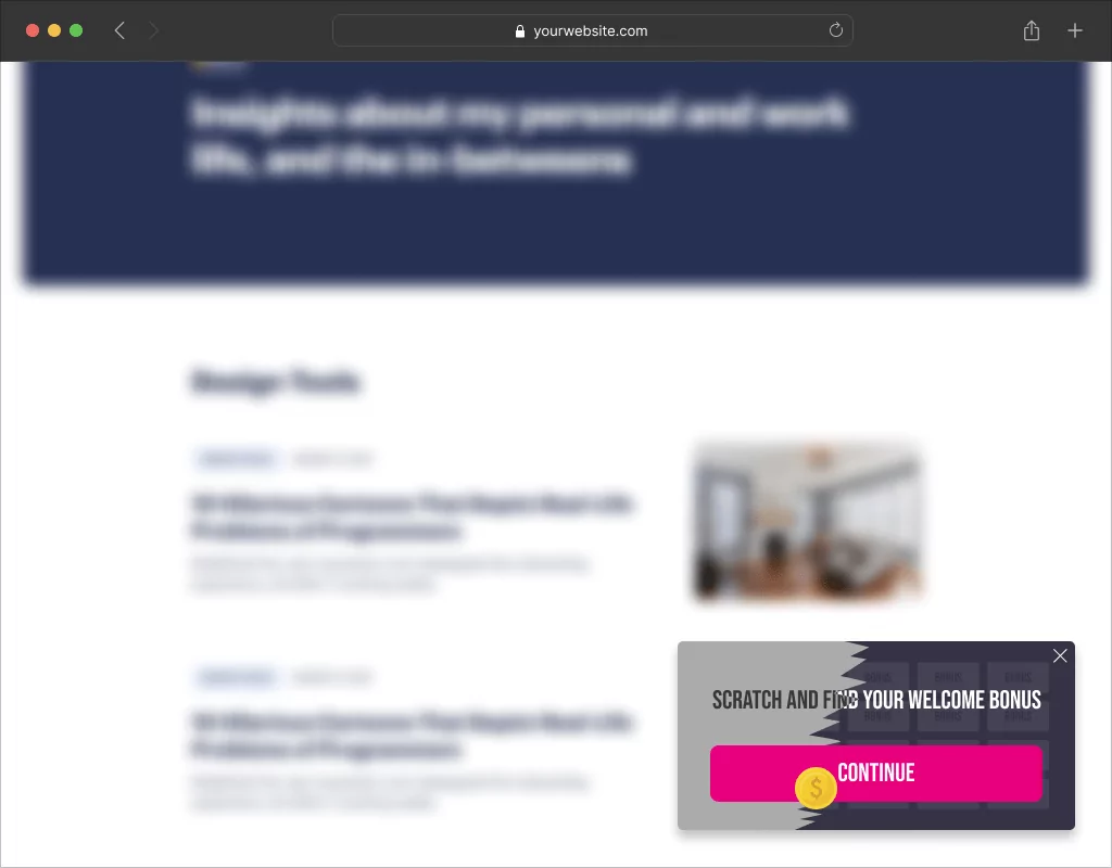 Using gamification in push ads