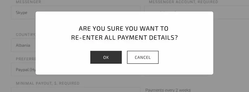 Confirm you want to resubmit payment data