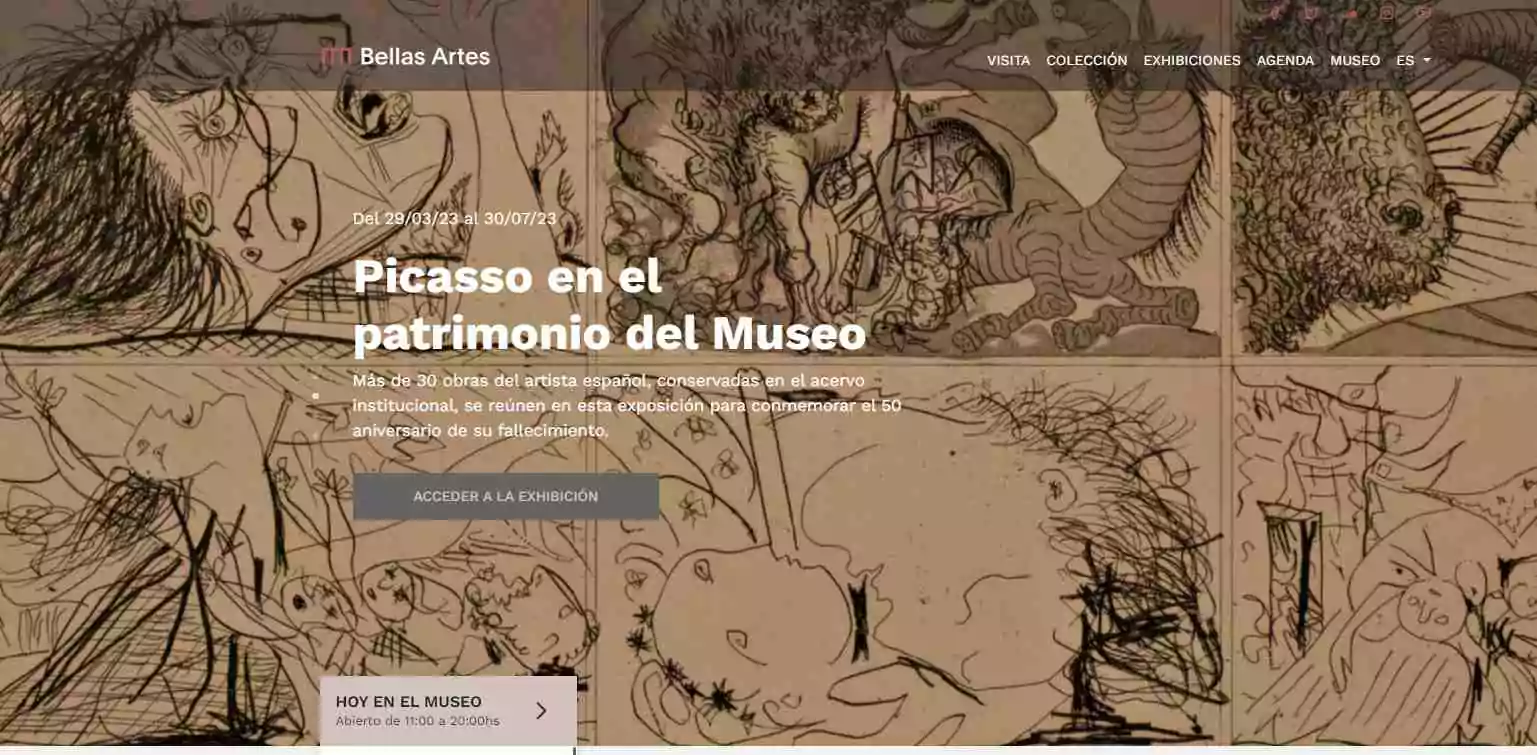 página-de-inicio-del-museo-nacional-de-bellas-artes-con-ilustraciones-lineales-de-fondo