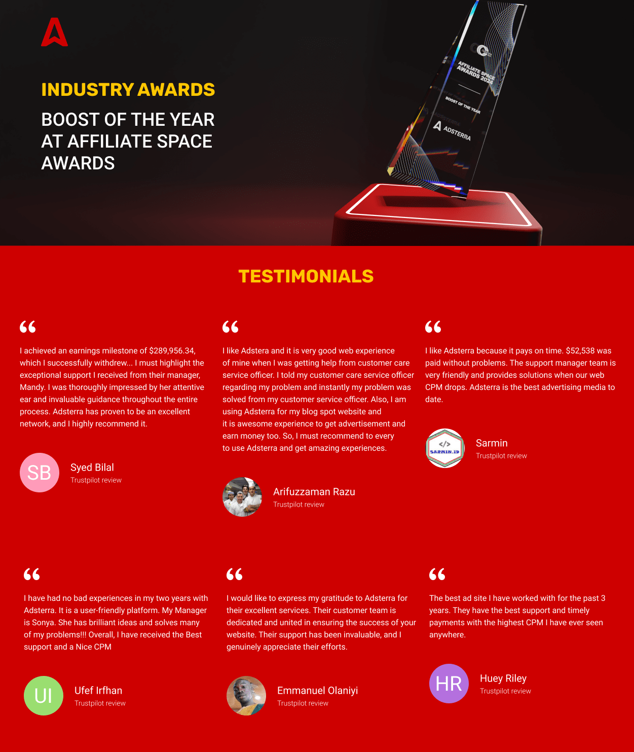 adsterra-testimonials-and-awards