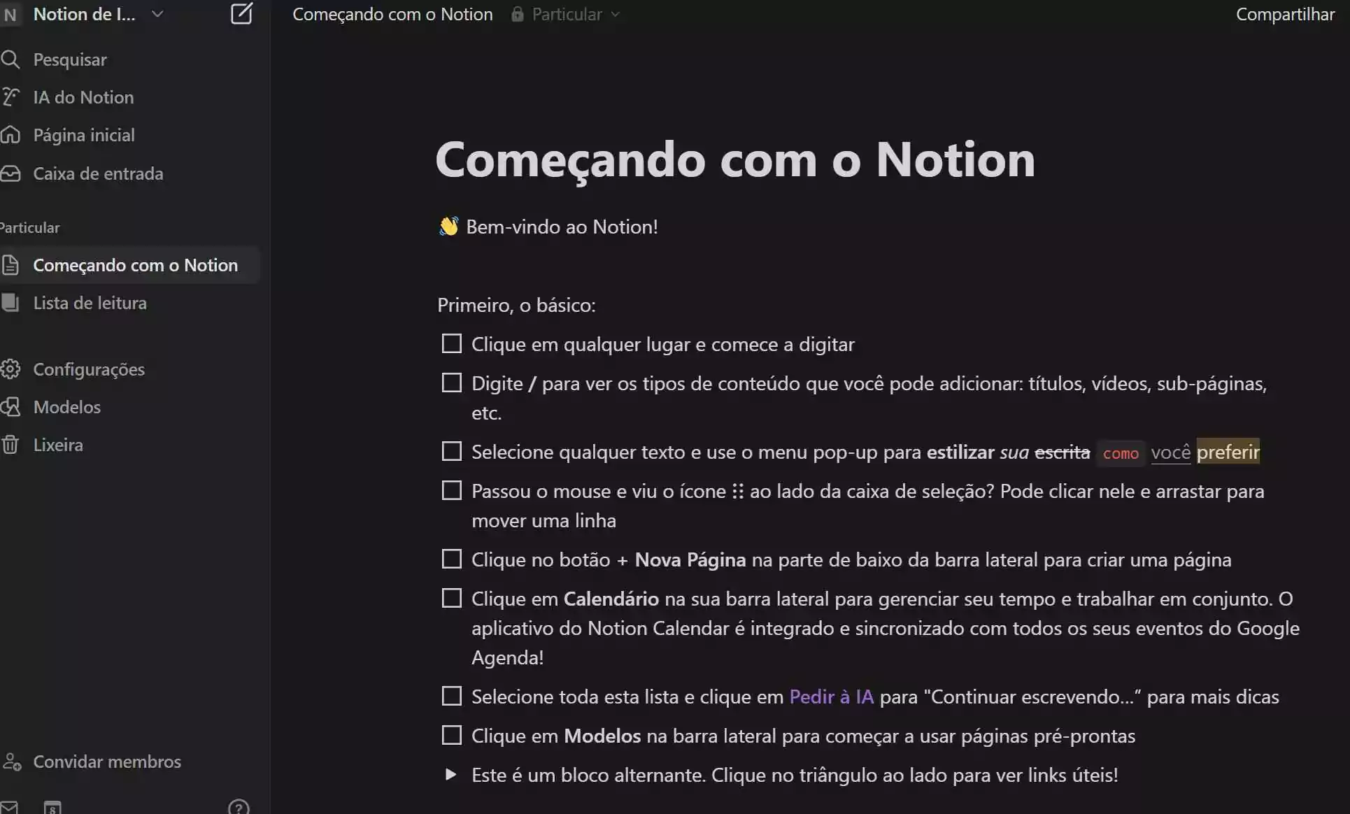 pagina-de-comeco-com-o-notion-ai