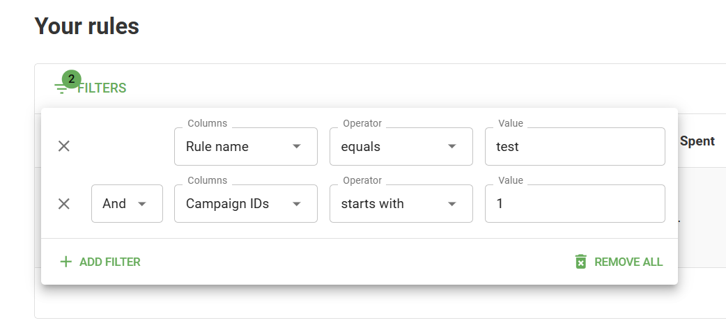 filtros dispon&iacute;veis