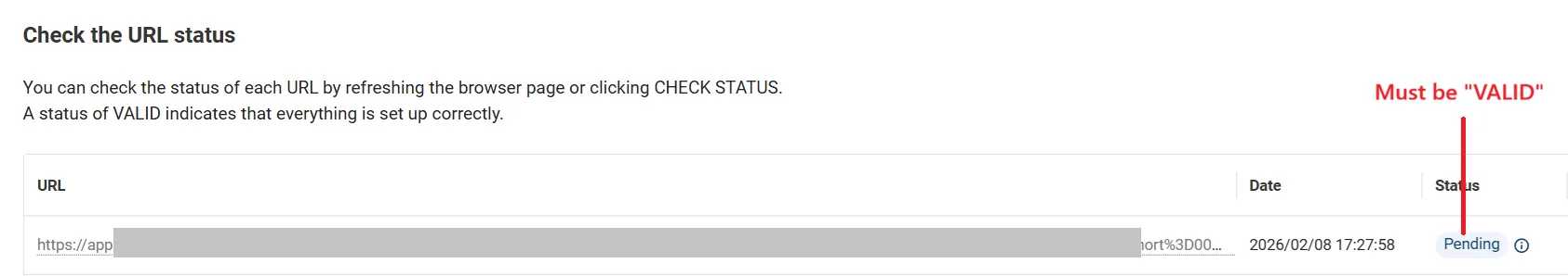 estado de postback válido