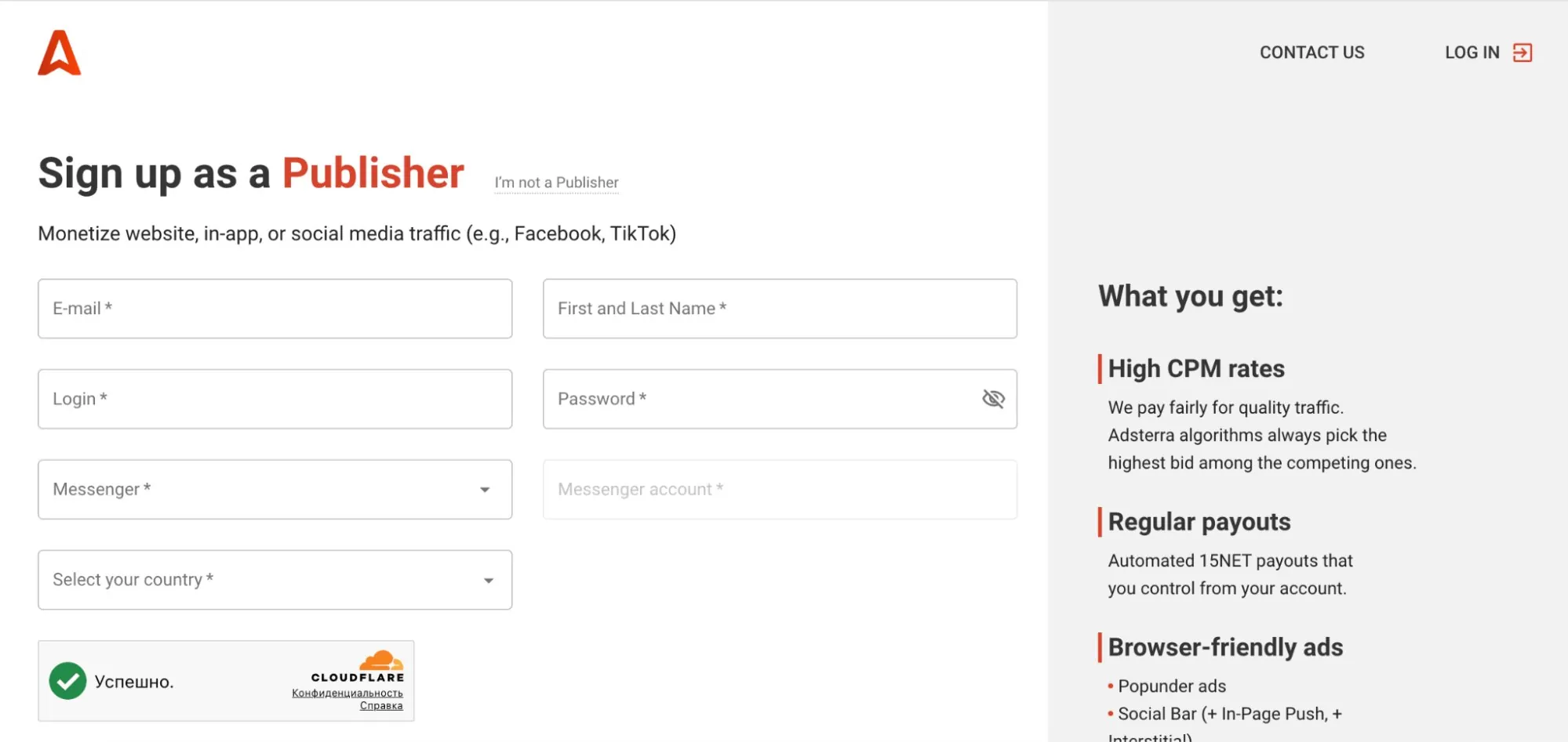 publisher-signup-form-monetize-traffic-cpm-rates-popunder-social-bar