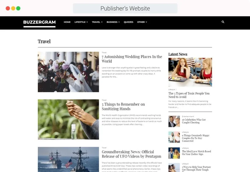 contoh website publisher untuk monetisasi
